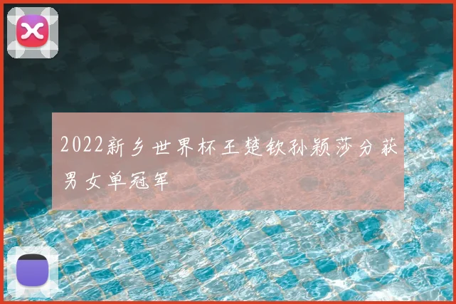 2022新乡世界杯王楚钦孙颖莎分获男女单冠军